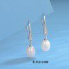 925 Silver Freshwater Pearl long earrings female European and American retro high-grade ear hook earrings DIY empty support jewelry wholesale