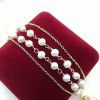 Tiktok net red 14K Gold injection French style double-layer star studded pearl clavicle Chain Necklace