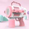 Electric Gatling backpack DIY bubble machine children's music 12 hole space rocket launcher bubble gun toy wholesale