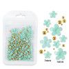 200 nail enhancement five petal flower ornaments, bagged white and pink acrylic flower ornaments, resin flowers with gold and silver beads