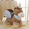 Blue fish donkey children's dual-purpose music rocking horse baby toys wooden baby rocking car birthday gift