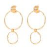Kenjie ins style exaggerated metal pattern gold-plated earrings women's European and American cross-border fashion geometric Hoops Earrings