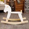 Blue Castle children's rocking horse Trojan horse Nordic style pure wood Trojan horse baby toy birthday gift