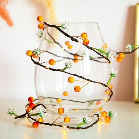 Led fruit copper lamp string rattan lamp ins maiden heart room decoration lamp Christmas Wedding lantern wholesale