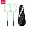 Deli genuine anglaite f2100 badminton racket light and durable iron alloy family couple training sports double racket