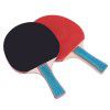 Suction card solid wood table tennis racket, horizontal racket, double-sided reverse glue training racket, two rackets, three balls, student training table tennis racket