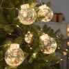 Led Santa Claus Snowman Christmas tree curtain lamp Christmas Wishing ball window festive decoration copper lamp round ball lamp string