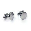 Spot titanium steel RT Cufflinks men's business round stainless steel smooth Cufflinks can be personalized logo