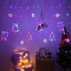 Led curtain lights Christmas day room decoration color lights creative deer Bell Christmas tree curtain light string wholesale