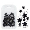 200 nail enhancement five petal flower ornaments, bagged white and pink acrylic flower ornaments, resin flowers with gold and silver beads