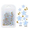 200 nail enhancement five petal flower ornaments, bagged white and pink acrylic flower ornaments, resin flowers with gold and silver beads
