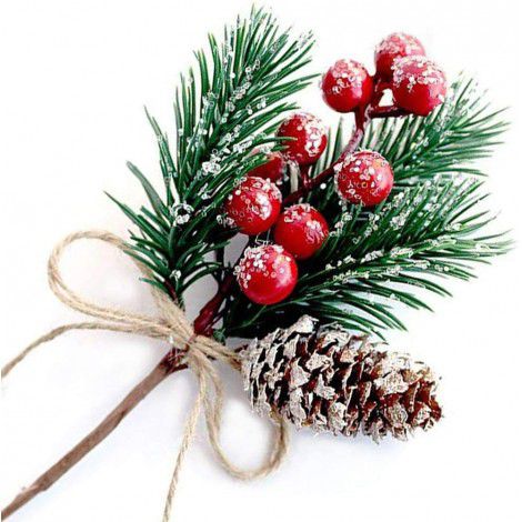 Christmas cross-border supply: cuttings, pine needles, flower branches, accessories, holiday decorations, simulation plants, red fruits, berries, fruit branches