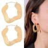 Kenjie ins style exaggerated metal pattern gold-plated earrings women's European and American cross-border fashion geometric Hoops Earrings