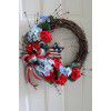 New products of cross-border independent station: American National Day, independence day, wreath, door hanging, home fabric decoration, holiday window props