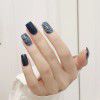 Blue gray halo dyeing medium long square head false nail patch square head wearing nail patch nail enhancement patch finished product white