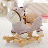 Blue fish donkey children's dual-purpose music rocking horse baby toys wooden baby rocking car birthday gift