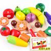 Children's family toys puzzle wooden magnetic vegetables and fruits cut happy kitchen simulation mini toy model