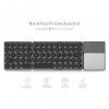 Manufacturer bt86 retro round touch Bluetooth keyboard three system universal folding keyboard portable mini wireless keyboard