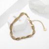 European and American ins fashion wild 18K genuine gold plated love zircon pearl lock letter pendant snake chain titanium steel bracelet