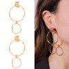 Kenjie ins style exaggerated metal pattern gold-plated earrings women's European and American cross-border fashion geometric Hoops Earrings