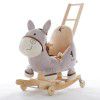 Blue fish donkey children's dual-purpose music rocking horse baby toys wooden baby rocking car birthday gift