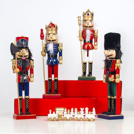 Xibao Christmas decorations: European and American painted wooden walnut soldier decorations, nutcracker dolls, Christmas gifts