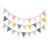 Ins style birthday party flags, colorful flags, flowers, kindergarten decorations, banners, festive decorations, hanging decorations, flag braces
