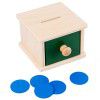 Montessori teaching aids, coin box, children's hand eye coordination, early childhood education, drawer games, wooden ball table, science and education toys