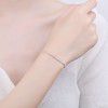 S925 Sterling Silver sparkling Bracelet women's flash net red light luxury geometric mouth chain cold wind folded Bracelet