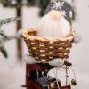 Cross border European and American new Christmas decorations faceless old man candy basket bamboo small holding basket creative home gifts 