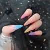 Pressonail European and American long ballet nail candy color finished nail rainbow gradient coffin nail piece