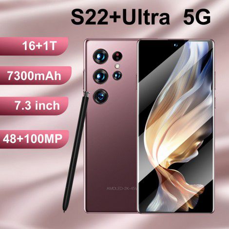 Cross border mobile phone S22 + ultra true 4G Android 11 true perforated 7.3 large screen 8 million pixels (3 + 64)
