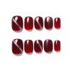 White chelizi color crystal wide cat's eye nail patch manual phototherapy short fake nail finished wear