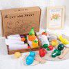 Children's family toys puzzle wooden magnetic vegetables and fruits cut happy kitchen simulation mini toy model
