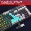  new thin film game keyboard RGB backlight two-color injection keycap gray white color matching 2.4G wireless keyboard