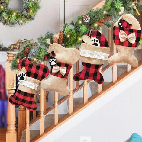 new Christmas pet socks Christmas decorations Christmas socks gift bags holiday supplies