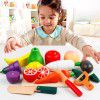 Children's family toys puzzle wooden magnetic vegetables and fruits cut happy kitchen simulation mini toy model