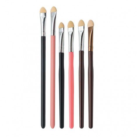 Ollimai manufacturer wholesale single head plastic handle sponge eye shadow stick portable eye shadow brush beauty and makeup tools