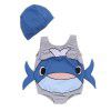 Children's cute one-piece swimsuit cartoon pattern boys' swimsuit hot spring baby girls' holiday swimsuit send hat