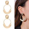 Kenjie ins style exaggerated metal pattern gold-plated earrings women's European and American cross-border fashion geometric Hoops Earrings