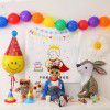 Ins colorful balloons boys and girls birthday decorations colorful rainbow fringe background wall balloon package