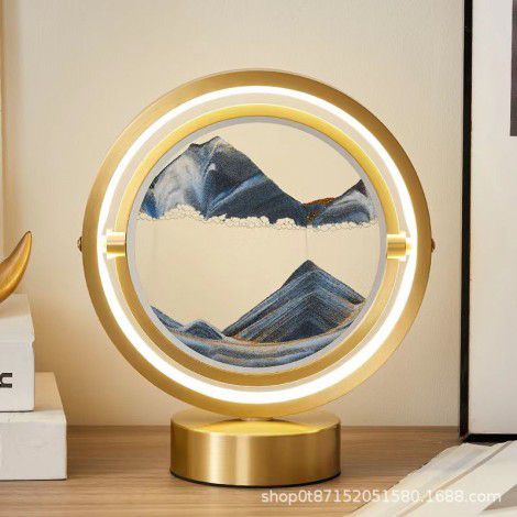 Creative small night lamp quicksand table lamp bedroom bedside lamp golden fashion romantic simple decorative atmosphere lamp