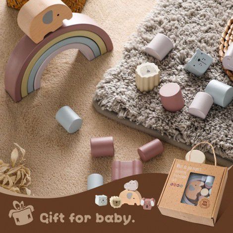 Children's early education educational toys: wooden elephant balance toys; baby's intelligence development; exercise hands-on ability toys