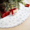 CHRISTMAS TREE SKIRT BEADED snowflake Tree Skirt imitation Rabbit Plush Christmas Tree Skirt embroidered snowflake Tree Skirt Christmas tree decoration