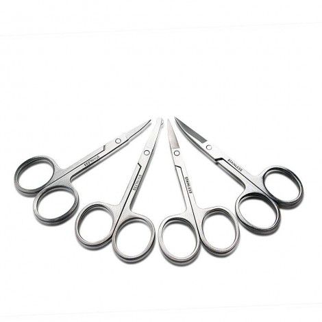 Stainless steel eyebrow trimmer, elbow eyebrow scissors, makeup scissors, mini small nose hair trimmer, nose hair scissors