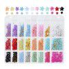 200 nail enhancement five petal flower ornaments, bagged white and pink acrylic flower ornaments, resin flowers with gold and silver beads