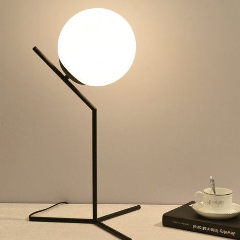 Nordic bedroom bedside table lamp modern simple study hotel room table lamp creative glass ball decorative table lamp