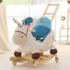 Blue fish donkey children's dual-purpose music rocking horse baby toys wooden baby rocking car birthday gift