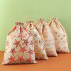 Spot: 30 * 40 large gilded cotton linen christmas bag, European and American Christmas children's gift bag, bundle mouth gift bag