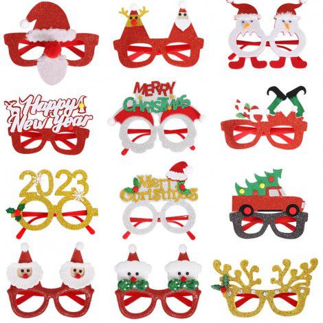Christmas glasses party decorations Christmas decorations Photo Props Snowman elk eye frame